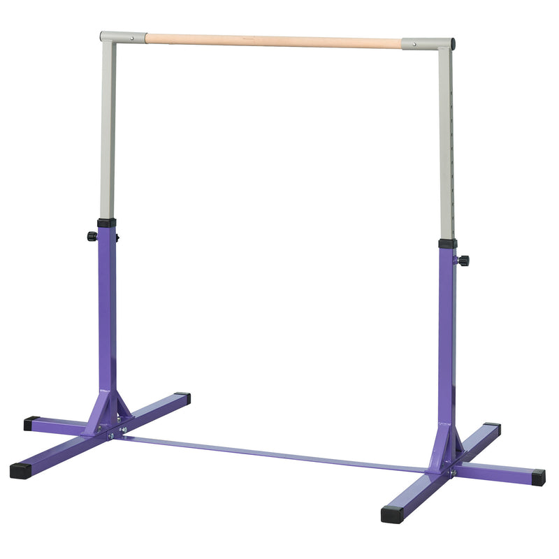 HOMCOM Adjustable Kids Gymnastics Bar Horizontal Training Steel Frame Purple