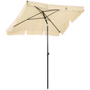 Outsunny Aluminium Sun Umbrella Parasol Patio Rectangular 2M x 1.3M Beige
