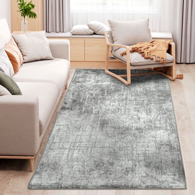 HOMCOM Grey Rug, Modern Abstract Carpet for Living Room Bedroom, 150 x 80cm