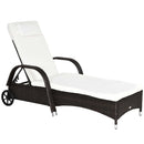 Outsunny  Rattan Sun Lounger - Brown