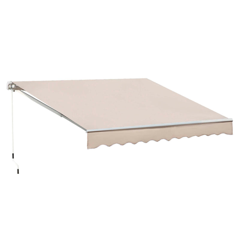 Outsunny Garden Sun Shade Canopy Retractable Awning, 3 x 2.5m, Cream White