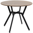 HOMCOM Small Kitchen Table with Black Steel Legs Dining Desk for Living Room