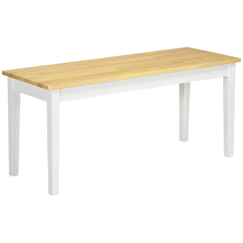 HOMCOM Wood Dining Bench Wooden Bench for 2 People, Natural Wood Effect