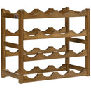HOMCOM Free Standing Wine Rack 16 Bottle Holders, Bamboo Display Shelf, Brown