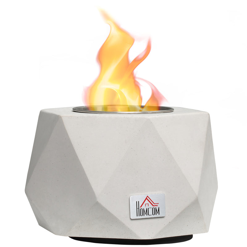 HOMCOM Tabletop Fire Pit, Indoor Fire Pit 15cm Table Top Fire Pit Bowl, Grey