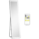 HOMCOM LED Lighted Full Length Mirror, Floor Standing or Wall Mount Bedroom