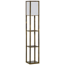 HOMCOM Floor Lamp Reading Lamp with 3-Tier Storage Shelf for Home Office Brown