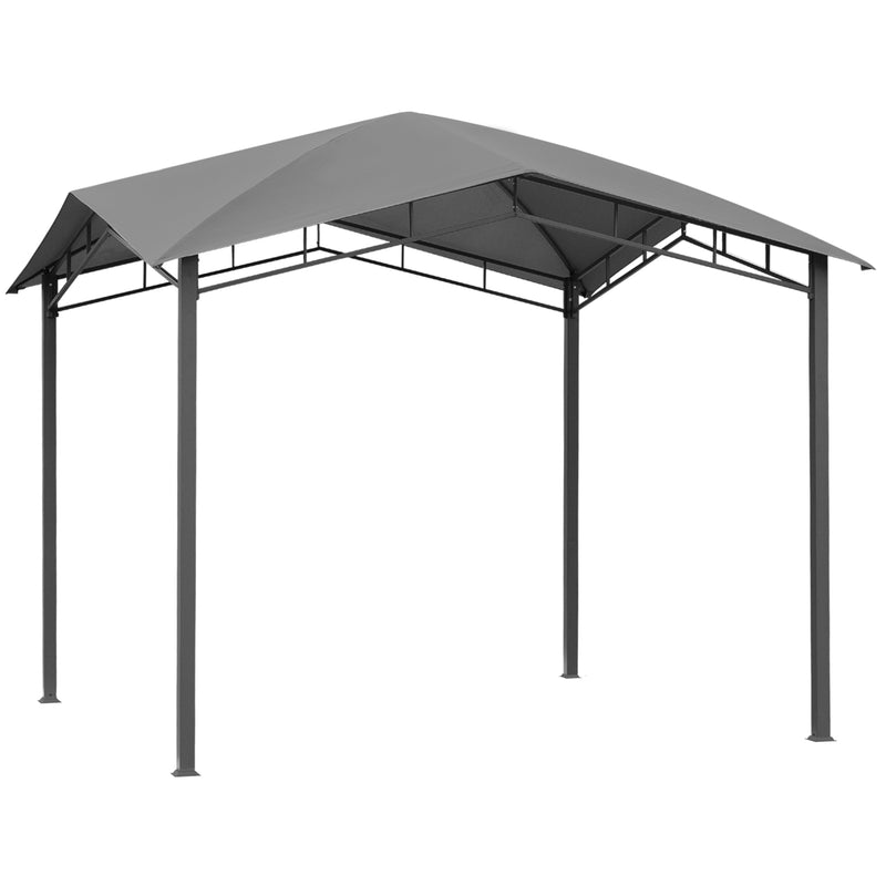 Outsunny 3x3(m) Outdoor Patio Gazebo Pavilion Canopy Tent Steel Frame Grey