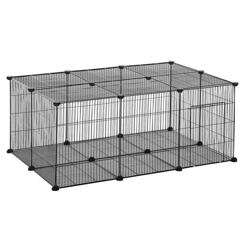 PawHut DIY Pet Playpen Cage 22 Piece w/Door Bunny Chinchilla Hedgehog Guinea Pig