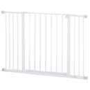 PawHut Pressure Fitted Pet Dog Safety Gate Metal Fence 76 cm Tall, White