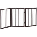 Pawhut Folding Pet Gate Fence Free Standing Child Safety Indoor Wood Durable