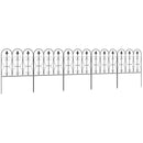 Outsunny 5PCs Decorative Garden Fencing Metal Border Edging