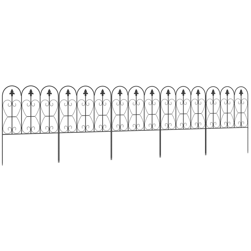 Outsunny 5PCs Decorative Garden Fencing Metal Border Edging