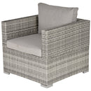 Outsunny Single Wicker Furniture Sofa Chair w/ Padded Cushion for Garden Balcony