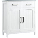 kleankin Freestanding Bathroom Cabinet with 2 Drawers 2 Doors Adjustable Shelf