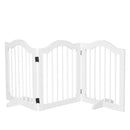 PawHut Freestanding Pet Gate Safety Barrier 3 Pannel w/ Support Feet White