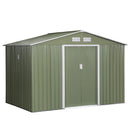 Outsunny 9 X 6FT Outdoor Storage Garden Shed Sliding Door Galvanised Metal Green