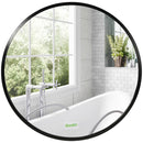 Kleankin Round Bathroom Mirror, Modern Wall Mirror Aluminium Frame, 40x40 Cm