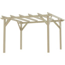 Outsunny 3.6 x 3(m) Wooden Garden Pergola Gazebo for Climbing Vines, Natural