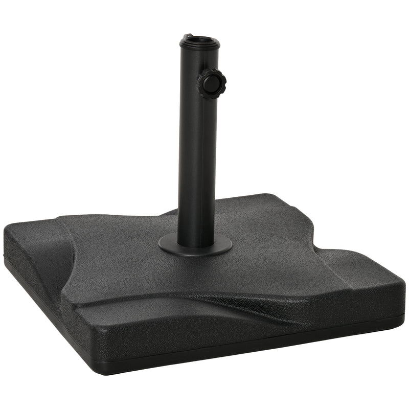 Outsunny 20KG Square Patio Umbrella Base, Fits ?32mm,?38mm,?48mm Pole - Black