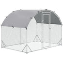 PawHut Walk-In Chicken Run Galvanised Chicken Coop w/ Cover 2.8 x 1.9 x 2m