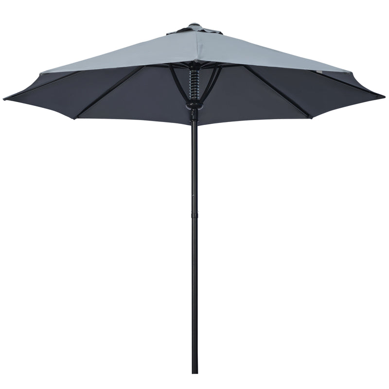Outsunny Outdoor Market Table 3(m) Parasol Umbrella Sun Shade with 8 Ribs, Grey