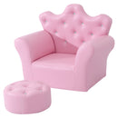 HOMCOM 2 PCS Kids Sofa and Ottoman Child Size Armchair for Girls Age 3 -5 Pink