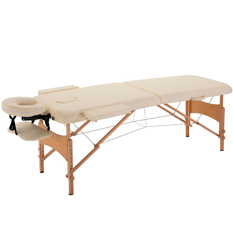 HOMCOM Salon Portable Folding Massage Table Bed Tattoo Therapy  Couch 2 Section