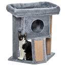 PawHut Cat Tree Activity Centre W/ Scratching Pad, Toy Ball, Cat House - Grey