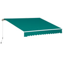 Outsunny Garden Sun Shade Canopy Retractable Awning, 3.5 x 2.5m, Dark Green