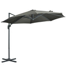 Outsunny 3 x 3(m) Cantilever Parasol Garden Umbrella with Cross Base Grey