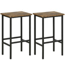 HOMCOM Industrial Bar Stools Set of 2, Kitchen Bar Chairs Home Pub Rustic Brown