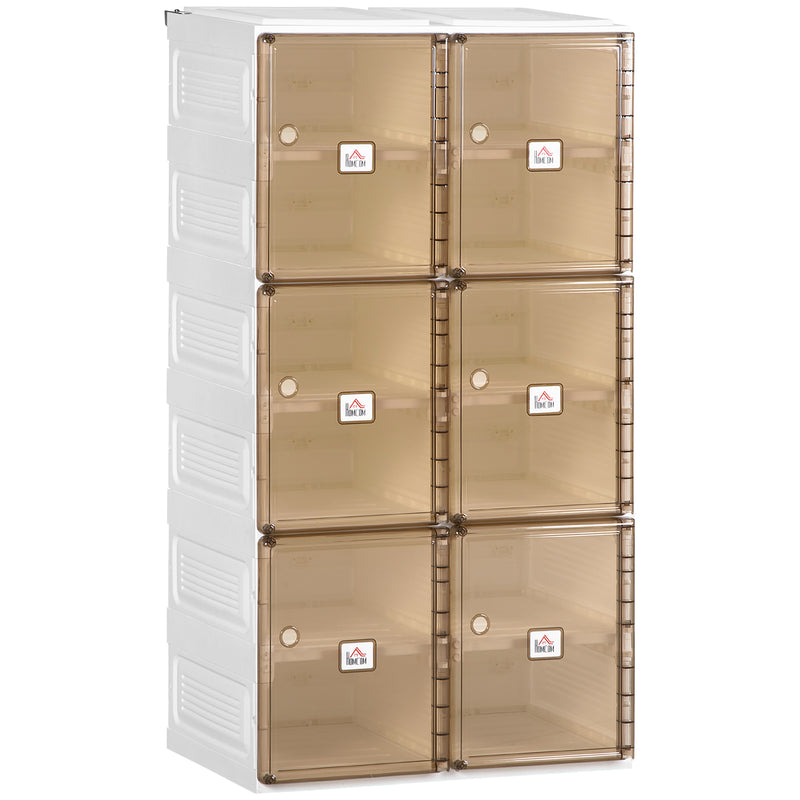 HOMCOM Plastic Shoe Storage Cabinet Cube Shoe Storage Organizer for Bedroom