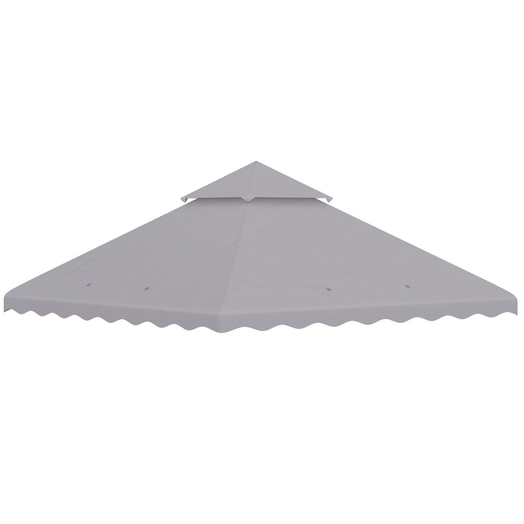 Outsunny 3m x 3m Gazebo Canopy Replacement Cover, 2-Tier Gazebo Roof,