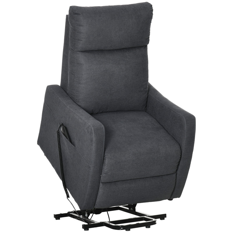 HOMCOM Power Lift Chair, Fabric Electric Recliner with Side Pocket, Grey