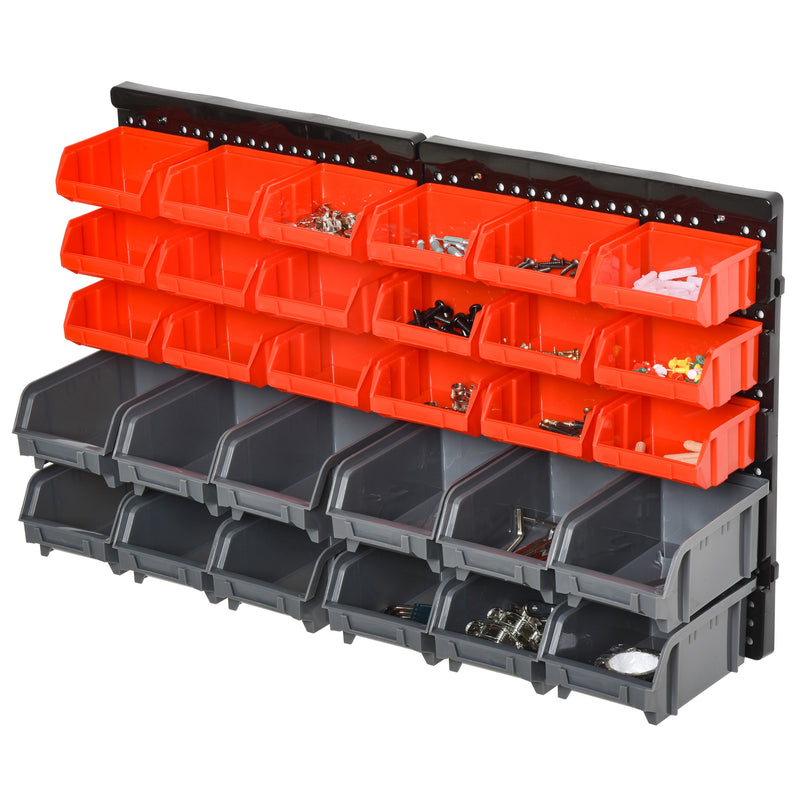 DURHAND 30 Cubbie On-Wall Storage Board Tool Screw Organiser Garage w/ Screw Kit