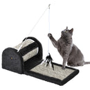 PawHut Cat Scratcher Sisal Scratching Pad Mat Kitten Toy w/Roller Feather Teaser
