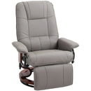 HOMCOM Ergonomic Office Recliner Sofa Chair PU Leather Armchair Lounger Grey