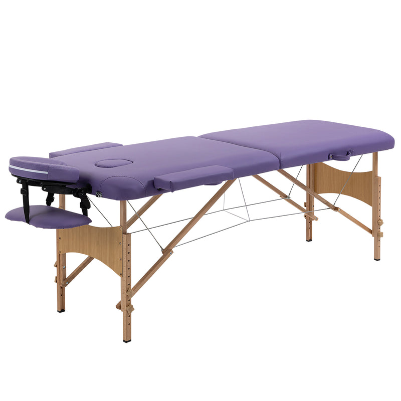 HOMCOM Salon Portable Folding Massage Table Bed Tattoo Therapy  Couch 2 Section