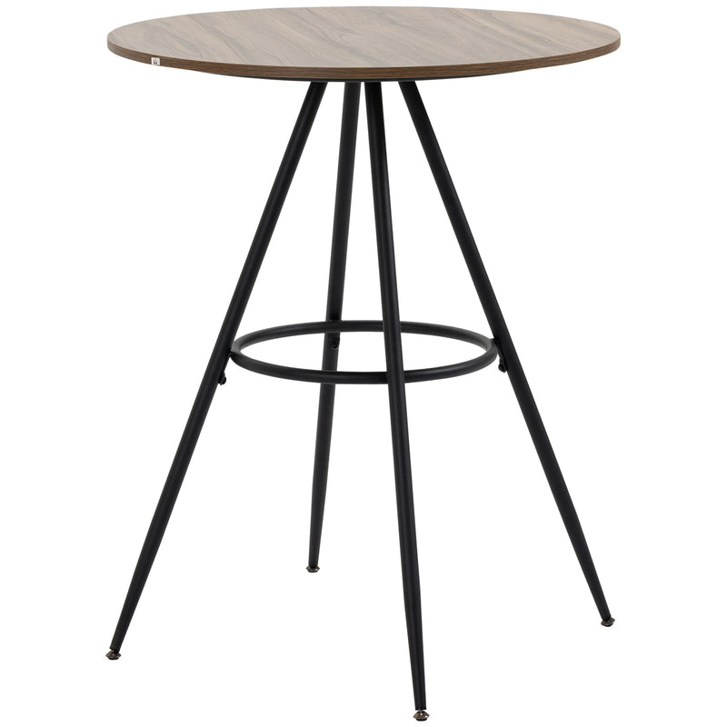 HOMCOM Round Bar Table, Kitchen Cafe Table with Fixed Tabletop and Steel Legs