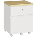 Vinsetto Mobile Filing Cabinet Lockable File Cabinet A4 Size W/ 2 Drawers White