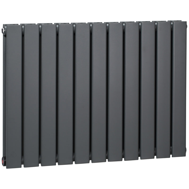 HOMCOM 84 x 60cm Double Panel Vertical Radiator, Space Heater, Grey