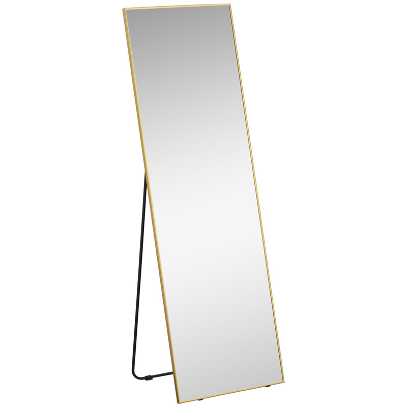 HOMCOM Full Length Mirror Dressing Mirror Wall-Mounted Entryway Gold Frame