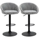 HOMCOM Modern Swivel Bar Stools Set of 2 with Adjustable Height, Light Grey