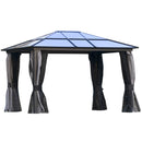 Outsunny 3 x 3.6(m) Aluminium Hardtop Gazebo Canopy w/ Polycarbonate Top