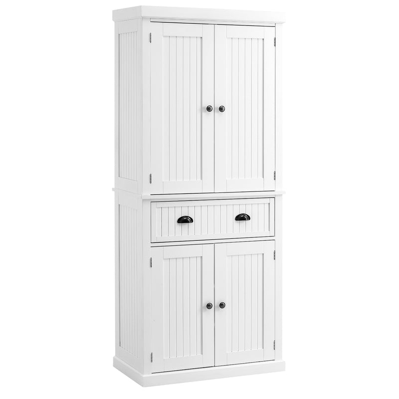HOMCOM Freestanding Kitchen Storage Cabinet Drawers Cupboards Shelves White