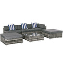 Outsunny Rattan Furniture Sofa Set - Grey