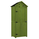 Outsunny Wooden Garden Storage Shed Tool Storage Box, 77 x 54 x 179 cm, Green