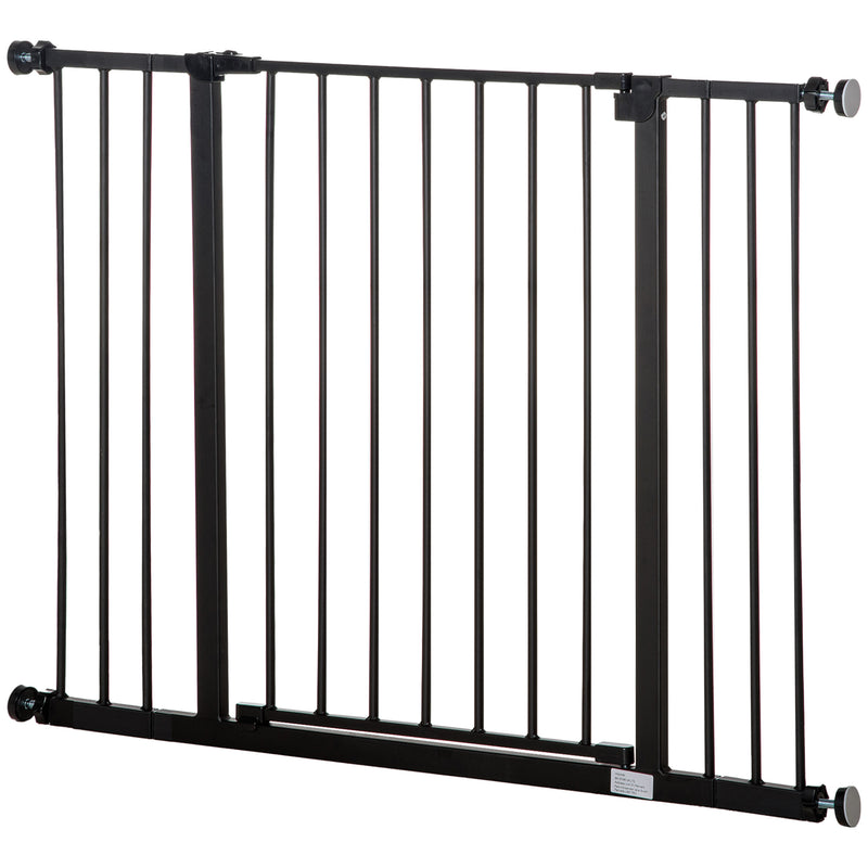 PawHut Pressure Fitted Pet Dog Safety Gate Metal Fence 76 cm Tall, Black