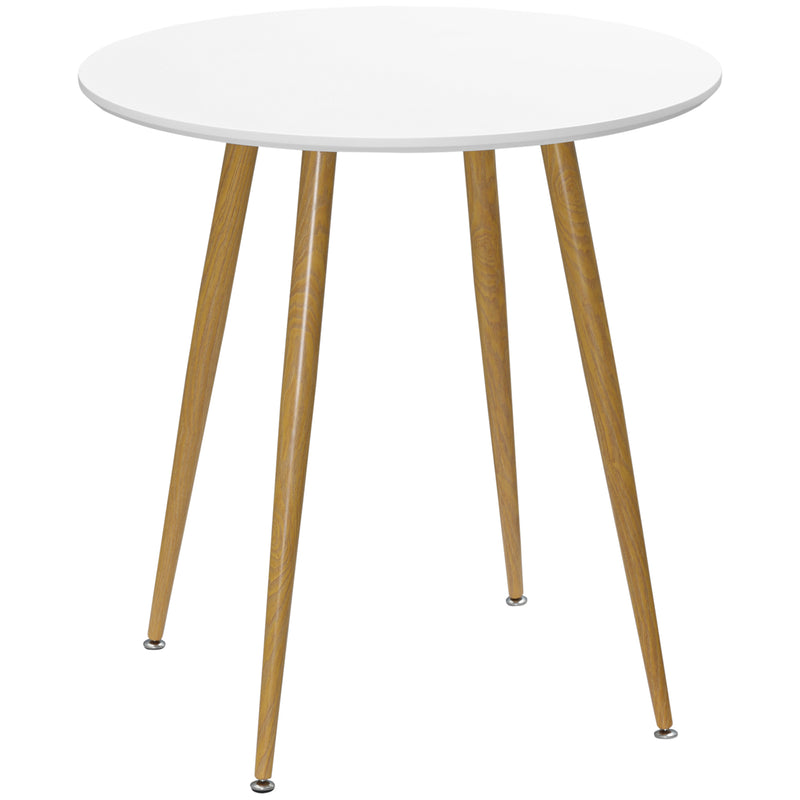 HOMCOM Round Dining Table with Matte Top Metal legs, Kitchen Table for 2 People